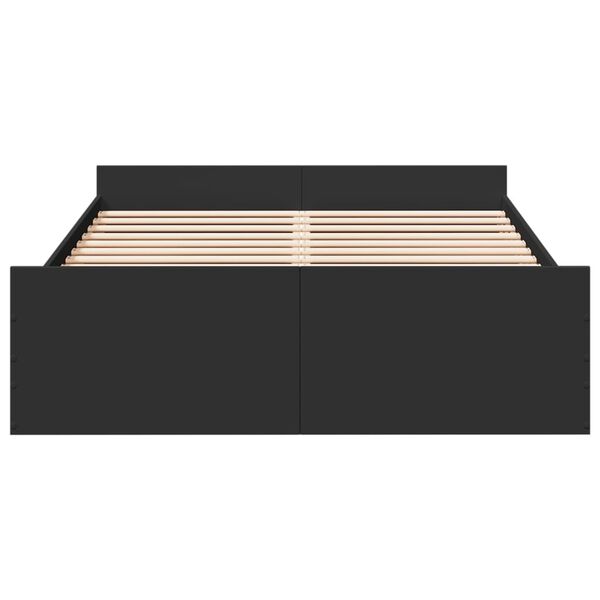 vidaXL Bettgestell mit Schubladen Schwarz 120x190 cm Holzwerkstoff