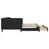 vidaXL Tagesbett Ausziehbar mit Schubladen Schwarz 90x200 cm Stoff