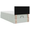 vidaXL Ottoman-Bett mit Matratze & LEDs Hellgrau 100x200 cm Samt