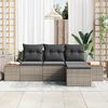 vidaXL Gartensofa-set mit Kissen 4 pcs Grau Poly Rattan