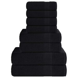 vidaXL 8-tlg. Handtuch-Set FROGN Schwarz 360 g/m&sup2;