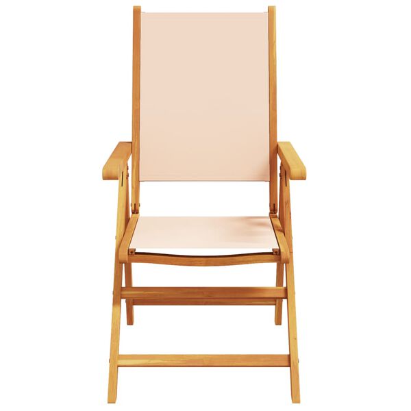 vidaXL Gartenst&uuml;hle Verstellbar 4 Stk. Beige Stoff und Massivholz