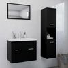 vidaXL Badm&ouml;bel-Set Schwarz Holzwerkstoff