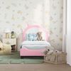 vidaXL Kinderbettgestell mit Kopfteil mit Kopfteil Rosa 70 x 140 cm PU