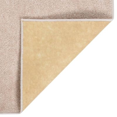 vidaXL Teppich Kurzflor 80x150 cm Dunkelbeige