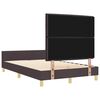 vidaXL Bettgestell mit Kopfteil Dunkelbraun 140 x 190 cm Stoff