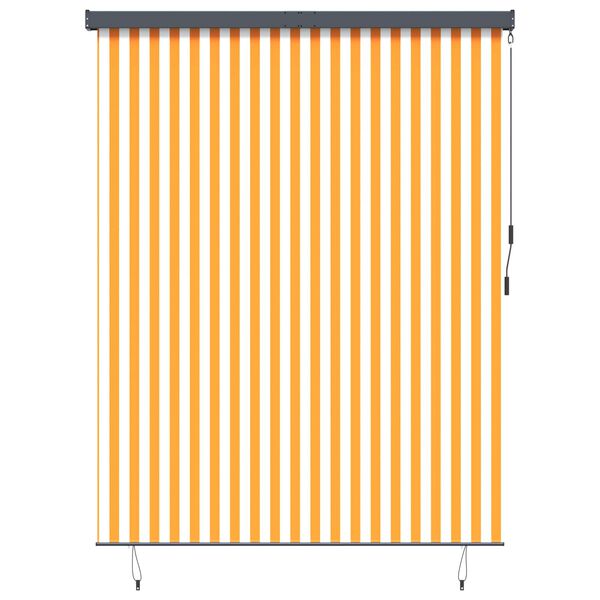 vidaXL Rollo Wei&szlig; und Orange 200 x 250 cm Stoff und Aluminium