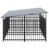 vidaXL Outdoor-Hundezwinger mit Dach Stahl 5,63 m&sup2;