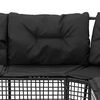 vidaXL Gartensofa in L-Form mit Kissen und Fußbank Schwarz Poly Rattan