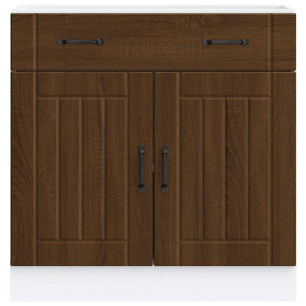 vidaXL K&uuml;chen-Unterschrank Lucca Braun Eichen-Optik Holzwerkstoff