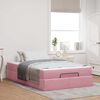 vidaXL Bettgestell mit Matratze mit Matratze 2 pcs Rosa Samt