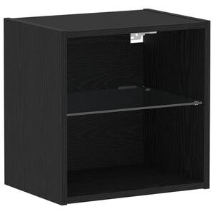 vidaXL Schwimmendes Regal mit LED-Licht Schwarz 40 x 28,5 x 40 cm