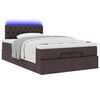 vidaXL Ottoman-Bett mit Matratze & LEDs Dunkelbraun 120x190 cm Stoff