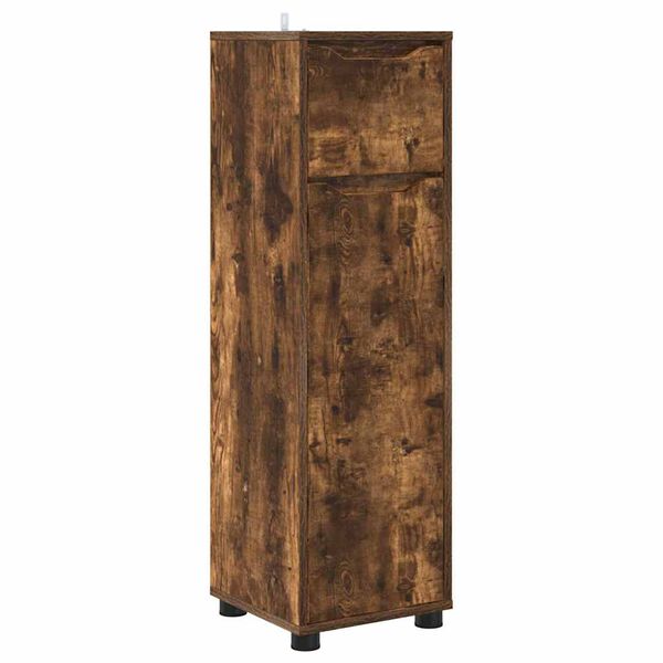 vidaXL Badezimmerschrank mit T&uuml;r Ger&auml;ucherte Eiche 30,5 x 30 x 101 cm