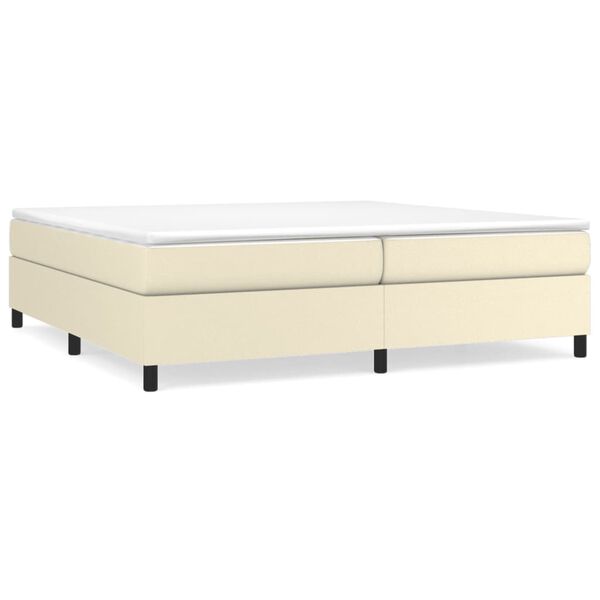 vidaXL Boxspringbett mit Matratze Creme 200x200 cm Kunstleder