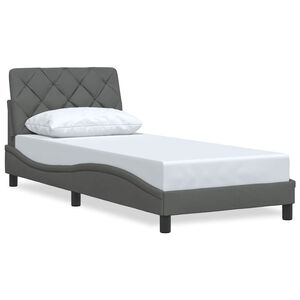vidaXL Bettgestell ohne Matratze Dunkelgrau 90x200 cm Stoff