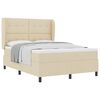vidaXL Boxspringbett mit Kopfteil Creme 140 x 190 cm Stoff