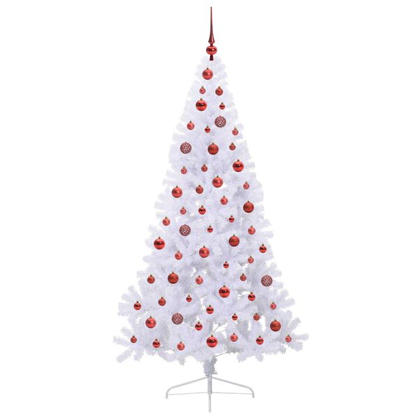 vidaXL K&uuml;nstlicher Weihnachtsbaum Wei&szlig; 180 cm PVC und Stahl