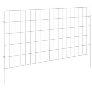 vidaXL Gartenzaun mit Pf&auml;hlen 24 stk. 95 x 50 cm Verzinkter Stahl