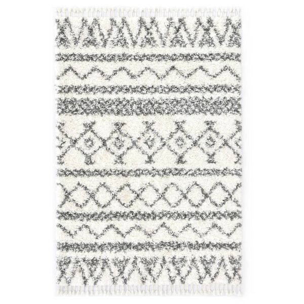 vidaXL Berberteppich Hochflor PP Beige und Grau 160&times;230 cm