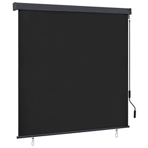 vidaXL Rollo mit Vorh&auml;ngen Anthrazit 180 x 250 cm Stoff und Aluminium