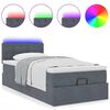 vidaXL Ottoman-Bett mit Matratze & LEDs Dunkelgrau 90x190 cm Samt