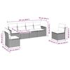 vidaXL 6-tlg. Garten-Sofagarnitur mit Kissen Braun Poly Rattan