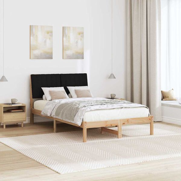 vidaXL Bettrahmen mit Kopfteil Braun 120 x 200 cm Massives Kiefernholz