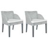 vidaXL Esszimmerst&uuml;hle mit Kissen 2 Stk. Grau Natur Rattan