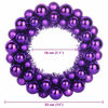 vidaXL Weihnachtsballkr&auml;nze 2 pcs Lila 33 x 33 x 7 cm Polystyrol