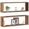 vidaXL Wandregal mit Regal 2 pcs Altholz 80 x 15 x 26 cm Holzwerkstoff