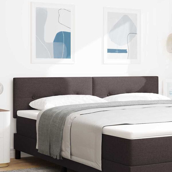 vidaXL LED Kopfteil mit LED-Lichtleisten Dunkelbraun 180 cm Polyester