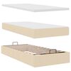vidaXL Ottoman-Bett mit Matratze & LEDs Creme 100x200 cm Stoff