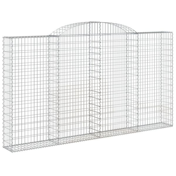 vidaXL Gabionen mit Hochbogen 7 Stk. 300x30x160/180cm Verzinktes Eisen