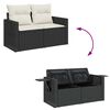 vidaXL Gartensofa-set mit Kissen 11 pcs Schwarz und Creme Poly-Rattan