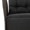 vidaXL 3-tlg. Garten-Essgruppe mit Kissen Schwarz Poly Rattan