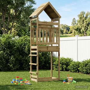 vidaXL Outdoor-Spielturm Natur Massives impr&auml;gniertes Kiefernholz