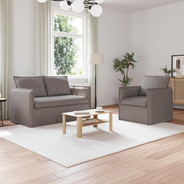vidaXL Sofa 120cm 2 pcs Taupe Metall
