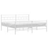 vidaXL Bettgestell mit Kopf- und Fu&szlig;teil Metall Wei&szlig; 193x203 cm