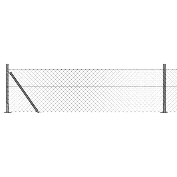 vidaXL Zaunpfosten Grau 25 x 0,4 m (60 x 60 mm Maschen) Stahl und PVC