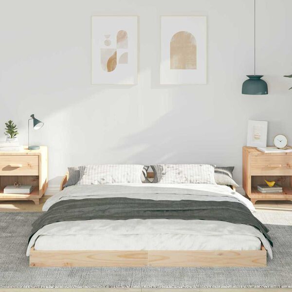 vidaXL Bettrahmen Braun 140 x 200 cm Massives Kiefernholz