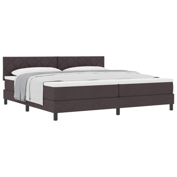vidaXL Boxspringbett mit Matratze Dunkelbraun 200 x 200 cm Stoff