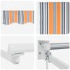 vidaXL Einziehbare Markise Orange Grau Blau Wei&szlig; 350 x 250 cm Stoff