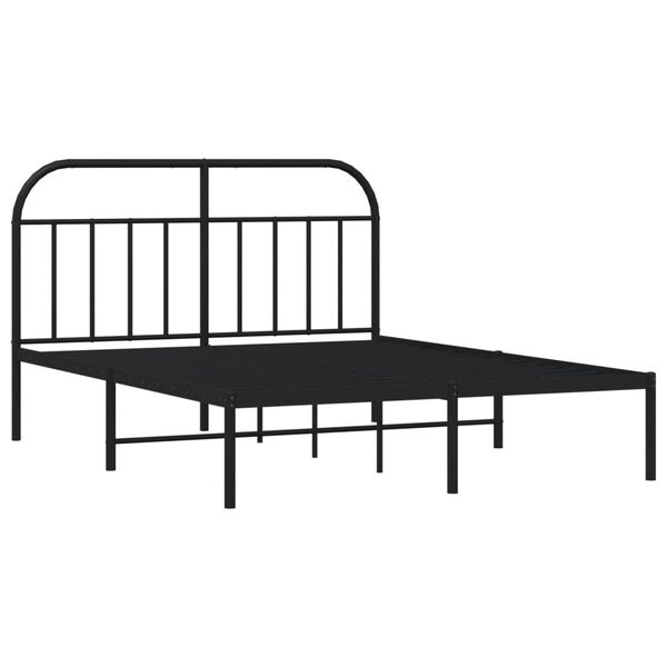 vidaXL Bettgestell mit Kopfteil Metall Schwarz 140x200 cm