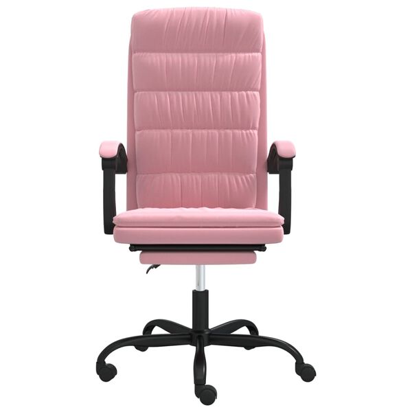 vidaXL B&uuml;rostuhl mit Liegefunktion Rosa Samt