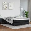vidaXL Boxspringbett mit Matratze Schwarz 140x190 cm Kunstleder