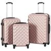 vidaXL Hartschalen-Trolley-Set 3 Stk. Ros&eacute;gold ABS