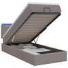 vidaXL Ottoman-Bett mit Matratze und LED Taupe 90 x 190 cm Stoff