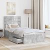 vidaXL Bettrahmen Beton Grau und Silber 70 x 190 cm Holzwerkstoff