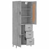 vidaXL Highboard Betongrau 69,5x34x180 cm Holzwerkstoff